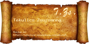 Tekulics Zsuzsanna névjegykártya